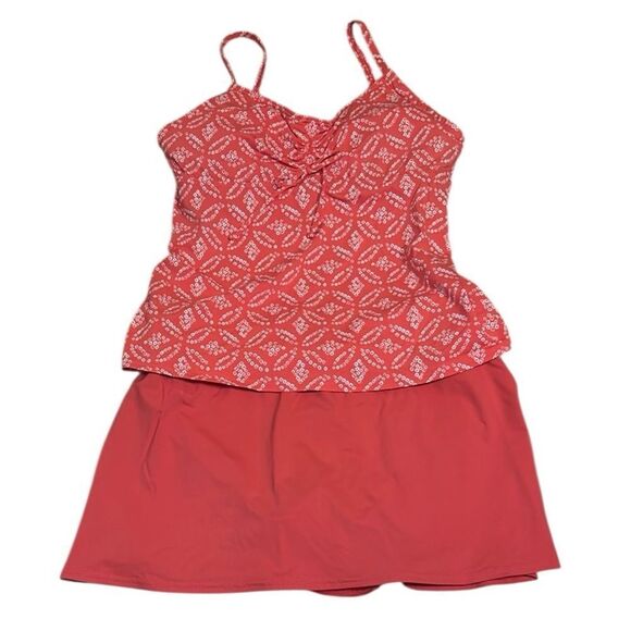 Lands’ End 2 piece Coral Tankini / skirtini set, 10 - Picture 1 of 12